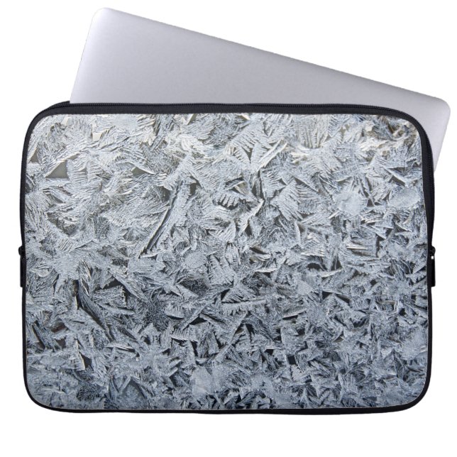 Ice Frost Crystals Texture Afbeelding Laptop Sleeve (Voorkant)