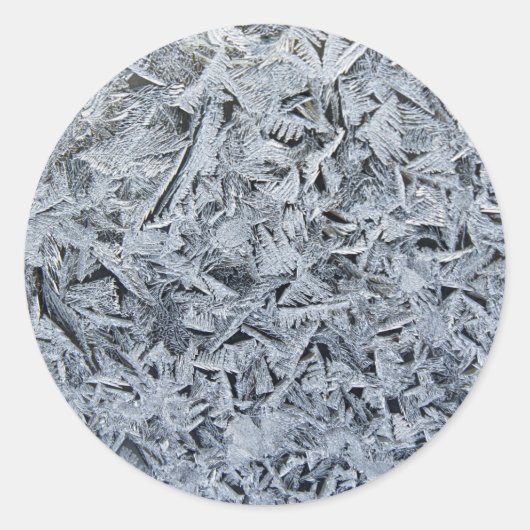Ice Frost Crystals Texture Afbeelding Ronde Sticker (Voorkant)
