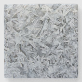 Ice Frost Crystals Texture Afbeelding Stenen Onderzetter (Voorkant)
