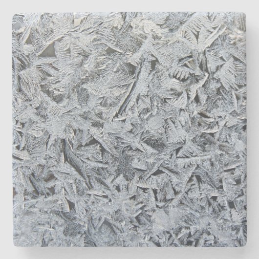 Ice Frost Crystals Texture Afbeelding Stenen Onderzetter (Voorkant)
