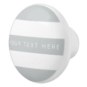 Ice Grey & White Striped Custom Keramische Knop (Rechts)