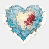 Ice Heart and Rose, aangepast Hart Sticker (Voorkant)