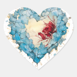 Ice Heart and Rose, aangepast Hart Sticker