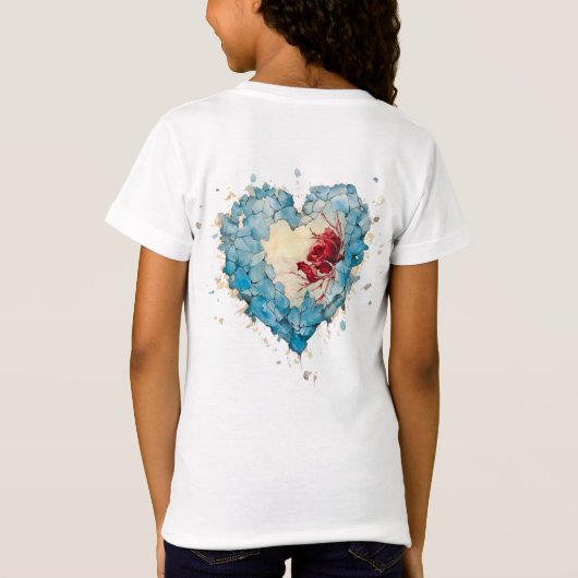 Ice Heart and Rose, aangepast T-shirt (Achterkant)
