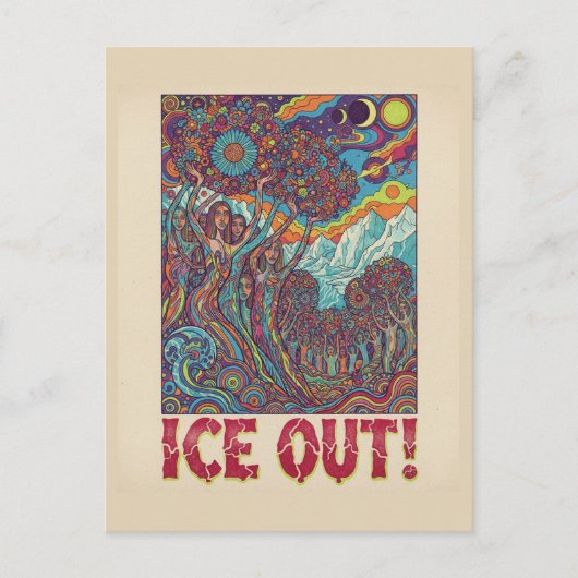 Ice Hippie People Out Protest Briefkaart (Voorkant)