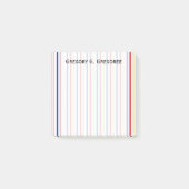 Ice Hockey Arena Rink geïnspireerde stripes + Naam Post-it® Notes (Voorkant)