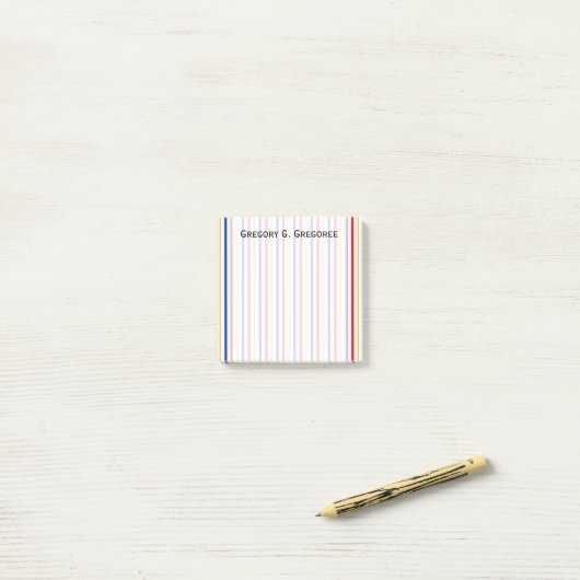 Ice Hockey Arena Rink geïnspireerde stripes + Naam Post-it® Notes (Op bureau)