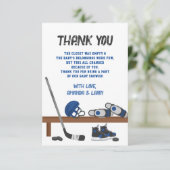 Ice Hockey Baby shower Bedankkaart (Staand voorkant)