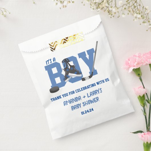 Ice Hockey Baby shower Bedankzakje (Gezegeld)