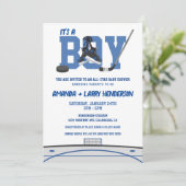 Ice Hockey Baby shower Kaart (Staand voorkant)