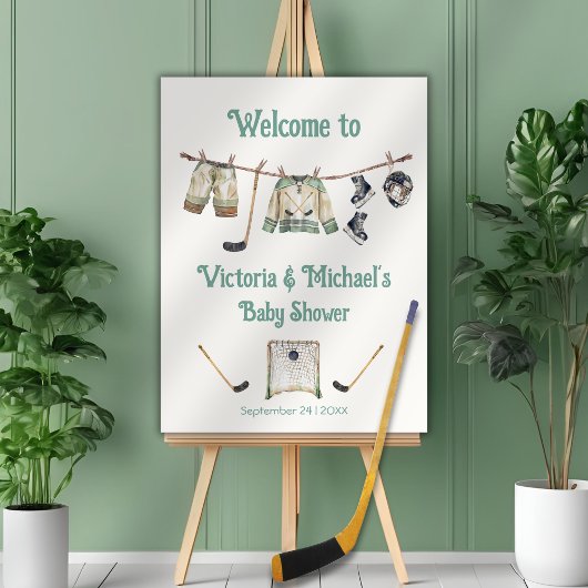 Ice Hockey Baby shower Welkomstbord Poster