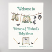 Ice Hockey Baby shower Welkomstbord Poster (Voorkant)