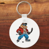 Ice Hockey Beaver  Sleutelhanger (Voorkant)