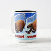 Ice Hockey Beaver Tweekleurige Koffiemok (Voorkant links)