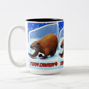 Ice Hockey Beaver Two-Tone Coffee Mok