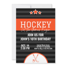 Ice Hockey Birthday Oranje Black Stripe