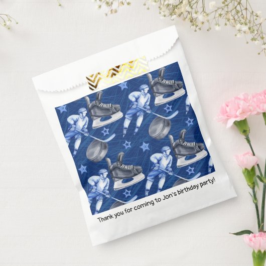 Ice Hockey Birthday Party Bedankzakje (Gezegeld)