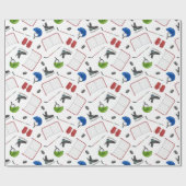 Ice Hockey Birthday Party Cadeaupapier (Vlak)