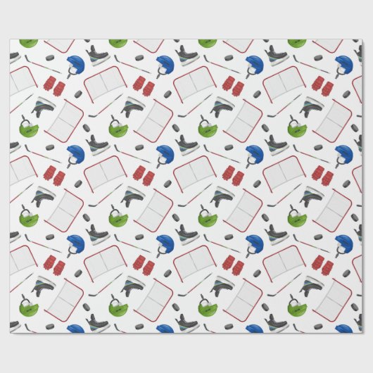 Ice Hockey Birthday Party Cadeaupapier (Vlak)