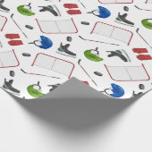 Ice Hockey Birthday Party Cadeaupapier (Hoek)