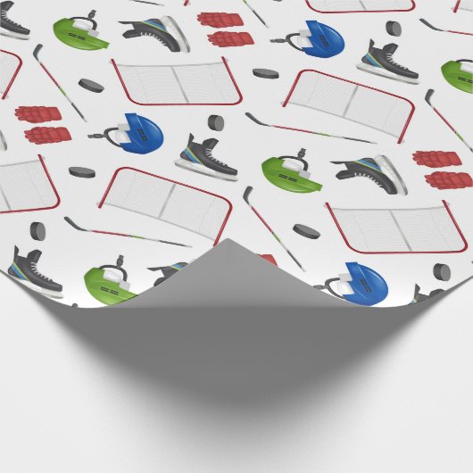 Ice Hockey Birthday Party Cadeaupapier (Hoek)