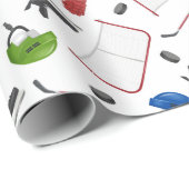 Ice Hockey Birthday Party Cadeaupapier (Rol Hoek)