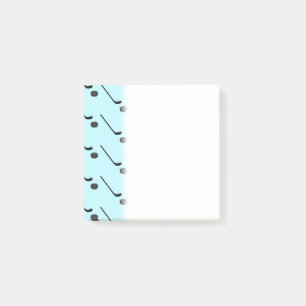 Ice Hockey Black Color Sticks Puck Blue Post-it® Notes