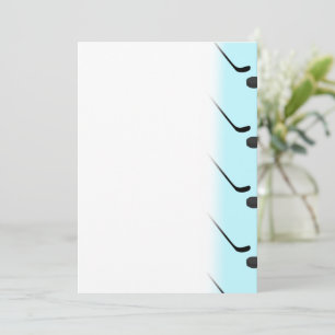 Ice Hockey Black Color Sticks Puck Blue Save The Date