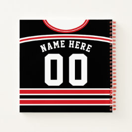 Ice Hockey Black & Red Jersey Notitieboek