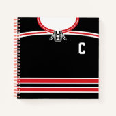Ice Hockey Black & Red Jersey Notitieboek (Voorkant)