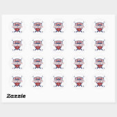 Ice Hockey Blue Red Sking Ronde Sticker (Vel)