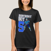 Ice Hockey Boy 5th Birthday Sport Player Coach Gr T-shirt (Voorkant)