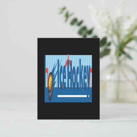 Ice Hockey Briefkaart (Staand voorkant)