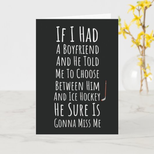 Ice Hockey Cards For Her Teen Girls Women Player Kaart (Gele Bloem)