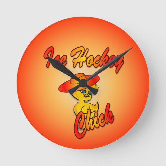 Ice Hockey Chick #5 Ronde Klok (Voorkant)