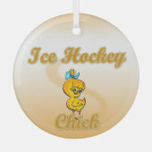 Ice Hockey Chick Glas Ornament (Voorkant)