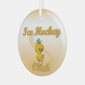 Ice Hockey Chick Glas Ornament (Voorkant links)