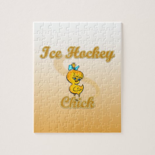 Ice Hockey Chick Legpuzzel (Verticaal)
