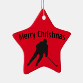 Ice hockey Christmas ornament - player red black (Rechts)