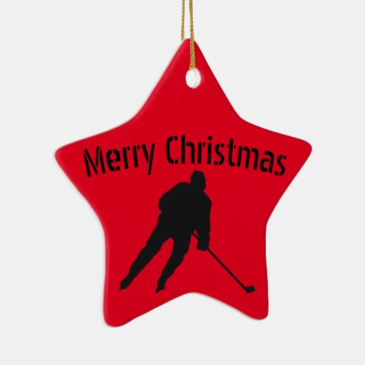 Ice hockey Christmas ornament - player red black (Rechts)