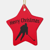Ice hockey Christmas ornament - player red black (Links)