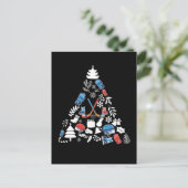 Ice Hockey Christmas Tree Briefkaart (Staand voorkant)