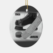 Ice Hockey Coach Bedankt Keramisch Ornament (Rechts)