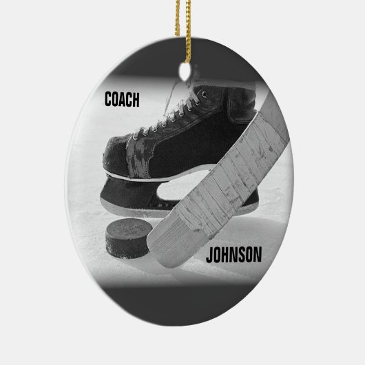 Ice Hockey Coach Bedankt Keramisch Ornament (Rechts)