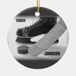 Ice Hockey Coach Bedankt Keramisch Ornament