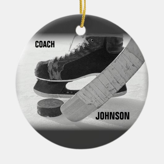 Ice Hockey Coach Bedankt Keramisch Ornament (Voorkant)