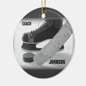 Ice Hockey Coach Bedankt Keramisch Ornament (Links)