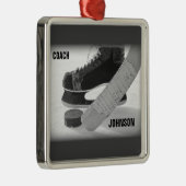 Ice Hockey Coach Bedankt Metalen Ornament (Rechts)