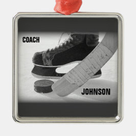 Ice Hockey Coach Bedankt Metalen Ornament