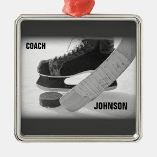 Ice Hockey Coach Bedankt Metalen Ornament